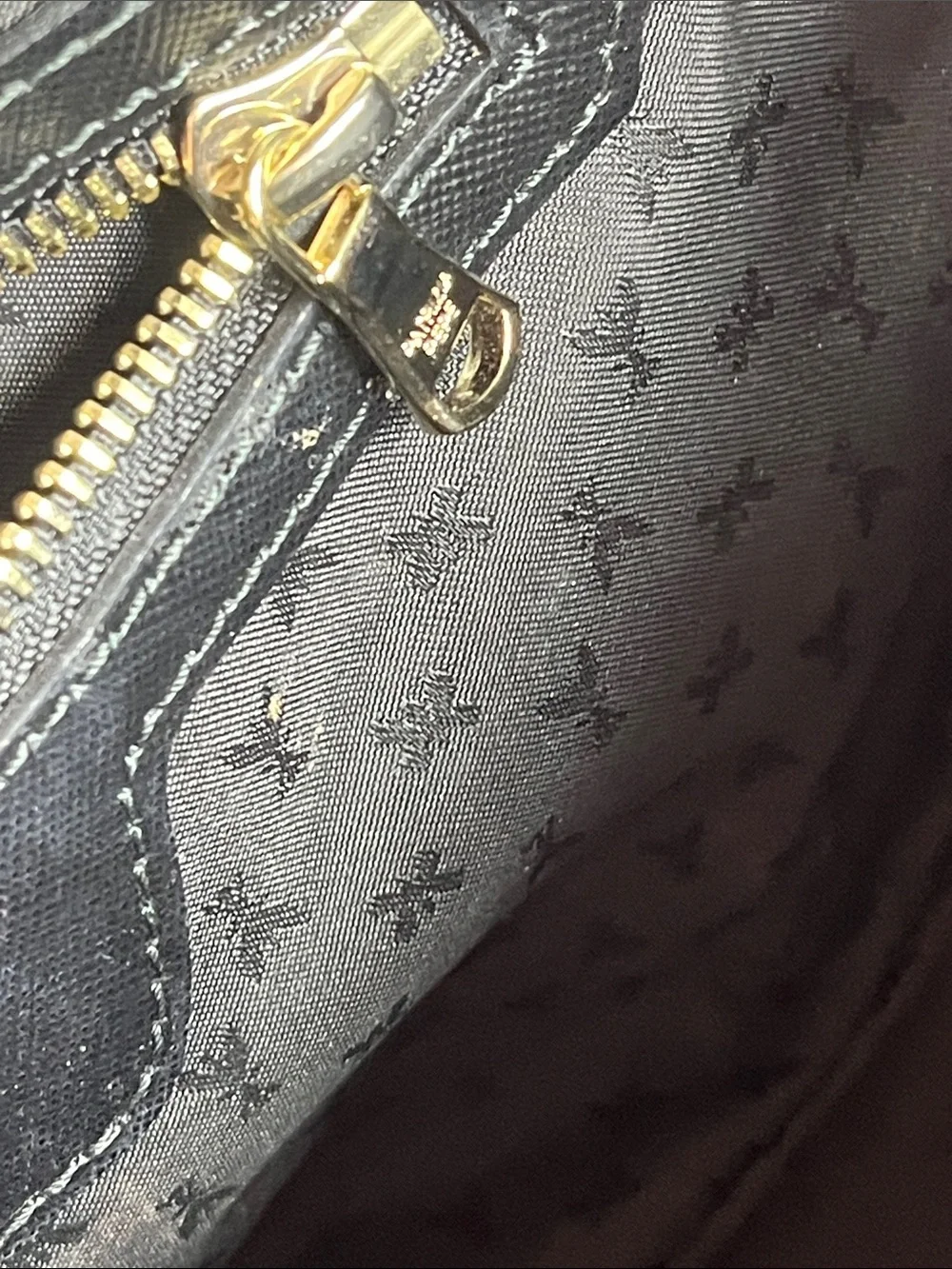 Patrizia Pepe Beige Suede and Black Leather Satchel with Gold Lock
